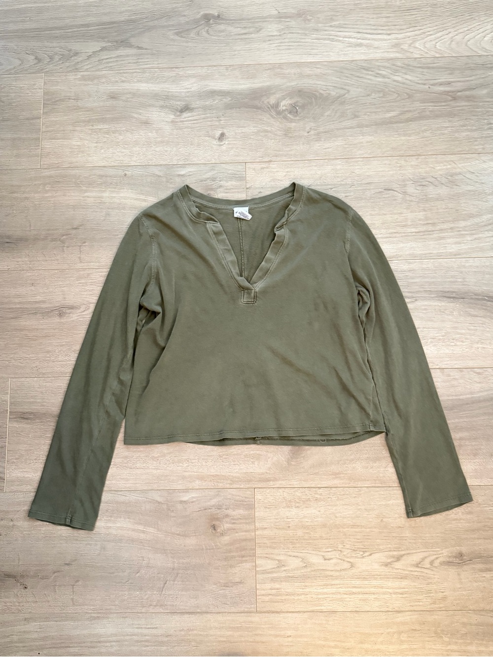 Melrose and Market Olive Green Long-Sleeve V-Neck Top